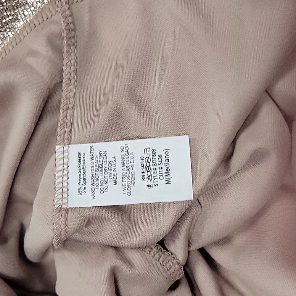 Style Rack of Boutique 5IVE by A'gaci Selena Midi Metallic Gold Shimmer Dress, M - Picture 6 of 7